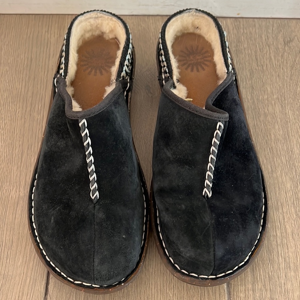 Ugg Shearling Lined Black Clogs - image 2